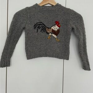 Burberry Gray Kids Sweater with Rooster Design